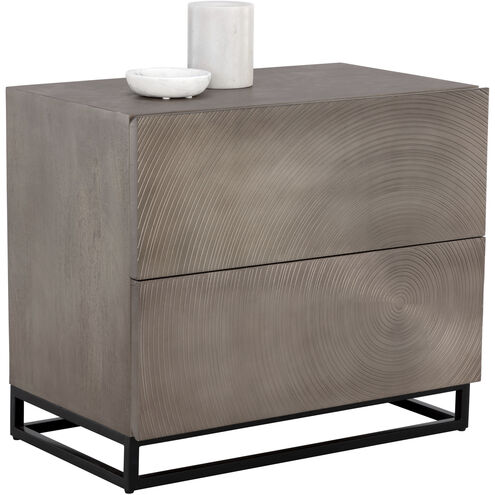 Lutana 30 X 26 inch Ash Grey / Black Night Stand